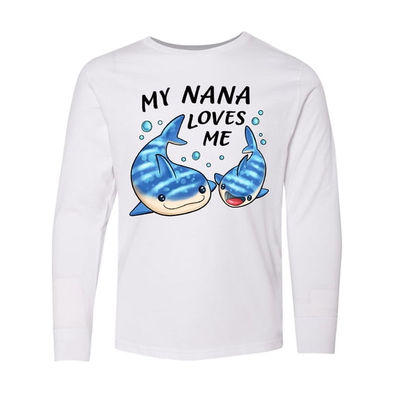 Inktastic My Nana Loves Me- Whale Shark Long Sleeve Youth T-Shirt