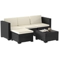 thumbnail image 1 of Outsunny Sectionnel d'Extérieur de Patio 5 Pcs avec Coussin, Crème, 1 of 10