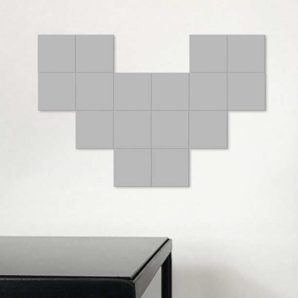 Espejo extraíble de pared autoadhesivo espejo cuadrado DIY decoraciones de pared para la decoración de la habitación para hogar 16 piezas - Astilla, Los 9cmx9cm BLESIY Pegatinas de pared de acrílico
