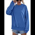 thumbnail image 2 of Sudadera de Larga para Mujer, Holgada, para Hacer Ejercicio, para Salir, Informal, con Capucha Azul Elegante L, 2 of 10