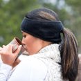 thumbnail image 4 of Diadema de cola de caballo Sunnimix para mujeres, Warm Polar Fleece, Negro, 4 of 8