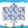 thumbnail image 2 of Blue Daisy Flower Pattern Hooded Bath Towel，60"x35" for Ages 3 To 12 Kids, Quick Dry Lightweight Soft Microfiber Hood Beach Towel Cover Up for Kids, 2 of 7