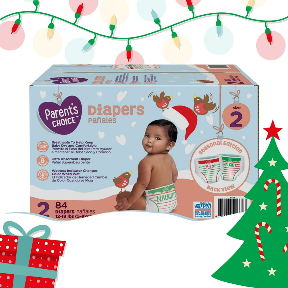Parent's Choice Baby Diapers Holiday Limited Edition, Size 2, 84