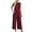 Wine 2 piece outfit for women, variant on Wycnly Womens Summer 2 Piece Outfits Casual Solid Sleeveless Cropped Tank Tops and Wide Leg Pants Set Lounge Sets with Pocket under $5