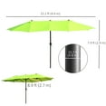 thumbnail image 3 of Outsunny Parasol de Patio Double Face de 15 Pi avec Double Auvent, Vert, 3 of 10