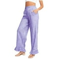 thumbnail image 3 of Axiiglly Casual Pants for Women Plaid Printed Wide Leg Sweatpants Casual Loose Outdoor Pants with Pockets S-2XL, 3 of 8
