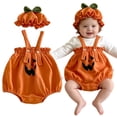 thumbnail image 2 of mgoYE Baby Brother Newborn Outfit Newborn Baby Boy Clothes Fall Winter Outfit Long Sleeve Romper Pocket Suspender Pants Hat 3 Piece Set Size 3-6 Months, 2 of 9