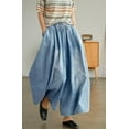 thumbnail image 3 of Women's Wide Leg Baggy Jeans Plus Size Loose Elastic Waist Denim Pants with Deep Pockets Light Blue, 3 of 4