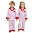 thumbnail image 6 of LEKODE Women Pajama Sets Christmas Family Pajamas Button Down Pajamas Women Womens Pajamas Set Ladies Pajamas Fall Pajamas for Women Womens Silk Pajamas Set Pink (C)140, 6 of 9