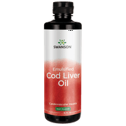 Swanson Emulsified Cod Liver Oil (Mint) 16 fl Ounce (1 pt) (473 ml) Liquid