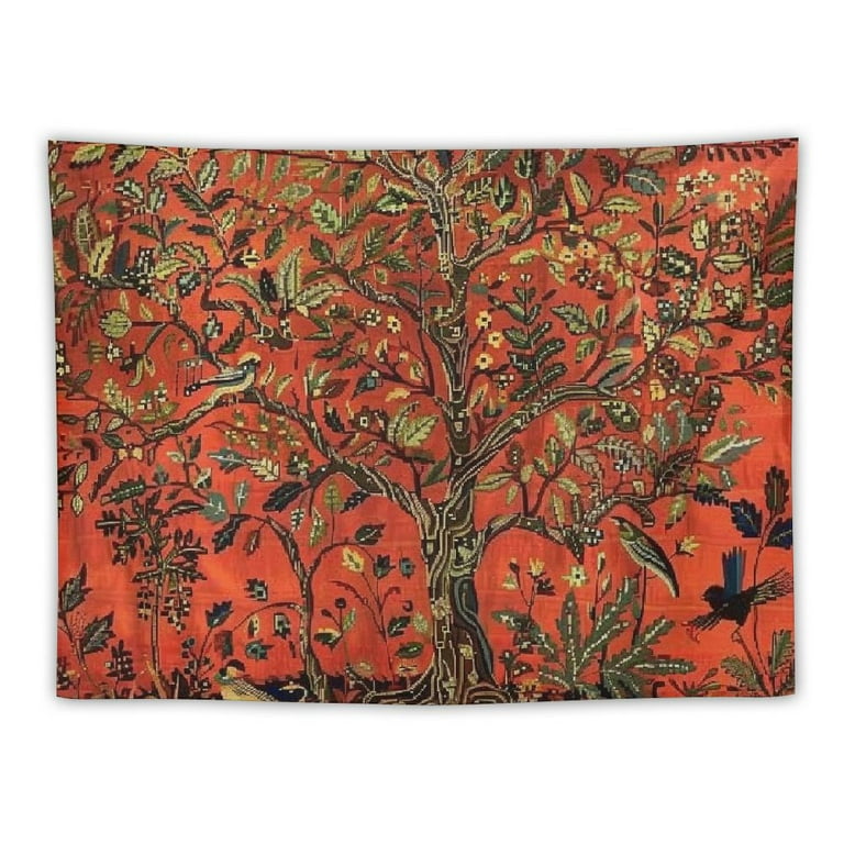 BCIIG Tapestry Orange Tree of Life Wall Hanging Psychedelic Tapestries Indian Cotton Twin Bedspread Picnic Sheet Wall Decor Blanket Wall Art Hippie Bedroom Decor Painting Walmart