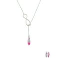 thumbnail image 2 of Delight Jewelry Silvertone 3-D Hot Pink Running Shoe Silver tone Elegant Infinity Lariat Necklace, 2 of 4