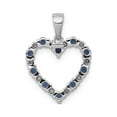 thumbnail image 3 of 1/3 Carat (Ctw) Natural Blue Sapphire and Accent Diamond Heart Pendant Necklace in 14K White Gold with Chain, 3 of 5