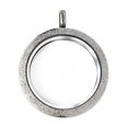 thumbnail image 1 of Collar con colgante de caja de cinabrio con forma de caja de fase de vidrio redonda de acero inoxidable para hombres y mujeres, disponible en varios tamaños universales, 1 of 4