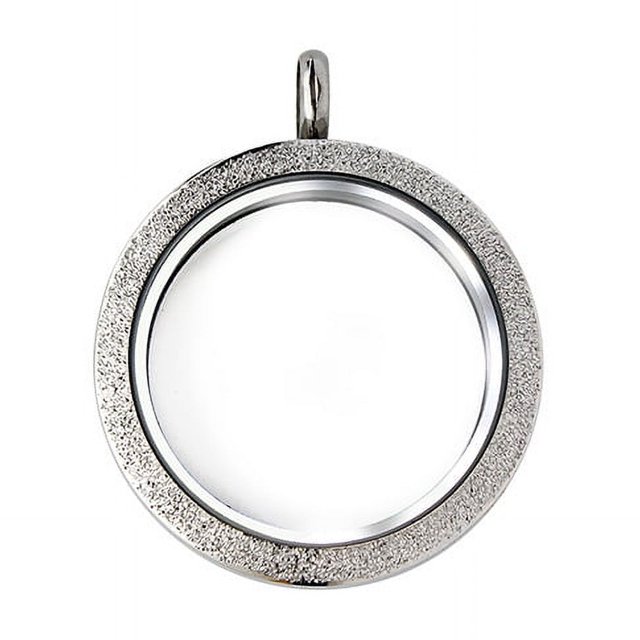Collar con colgante de caja de cinabrio con forma de caja de fase de vidrio redonda de acero inoxidable para hombres y mujeres, disponible en varios tamaños universales