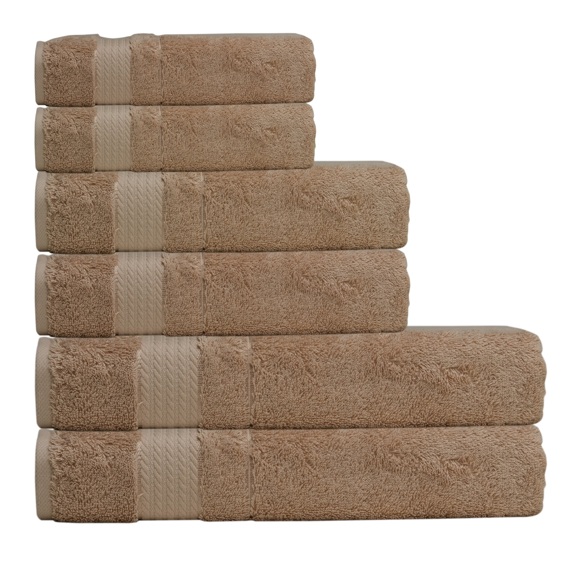 Melissa Linen Luxury Bath Towels Set of 6  - Bath Towels, Hand Towels, and Washcloths for the Bathroom – Beige