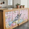 thumbnail image 6 of Easter Tier Curtains 36 Inch Length, Spring Rabbit Egg Botanical Flowers Leaf Pink Check Cafe Short Curtains for Bathroom Over Sink, Small Kitchen Curtain Light Filtering Drapes 2 Panels 27.5"Wx36"L, 6 of 8