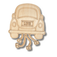 thumbnail image 2 of Unfinished Wood Etched Just Married Car Shape 6" / 1/4", 2 of 2