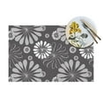 thumbnail image 4 of YFYANG Washable Heat-Resistant Placemats, 70% PVC/30% Polyester, Grey Floral Pattern Kitchen Table Mat, 12" x 18" 1 Piece, 4 of 6