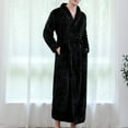 thumbnail image 6 of VANLOFE Unisex Warm Pajamas Household Clothes Solid Bathrobe Lengthened Night-robe Woman's Nightgown Casual Robes Navy Robes Sleepwear for Woman XL, 6 of 9