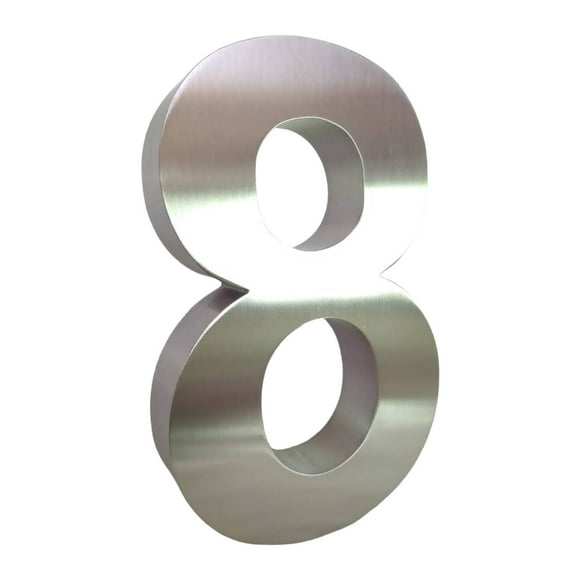 Numero para casa 8 Acero inoxidable 30cm Artimetalicos