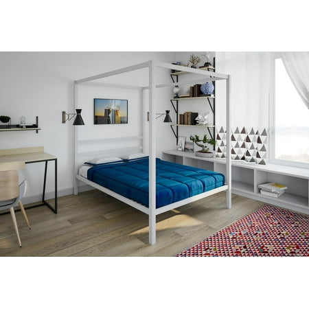 Modern Gold Machine - DHP Modern Metal Canopy Bed, Multiple Colors and Sizes