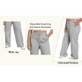 thumbnail image 3 of MELDVDIB Womens Plus Size Sweatpants Wide Leg Baggy Straight Tube Drawstring Solid Color Sweat Pants Fashion Casual Pants with Pocket Gray 2XL, 3 of 9