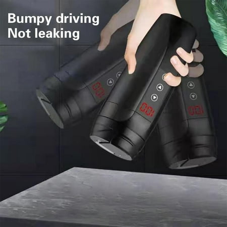

Lacyie Temperature Control Mug On-board Heating Thermos Cup Stainless Steel Travel Mug Smart Car Insulation Cup Warming Coffee Milk Mugs 12V/24V Universal 450ml Black/White biological