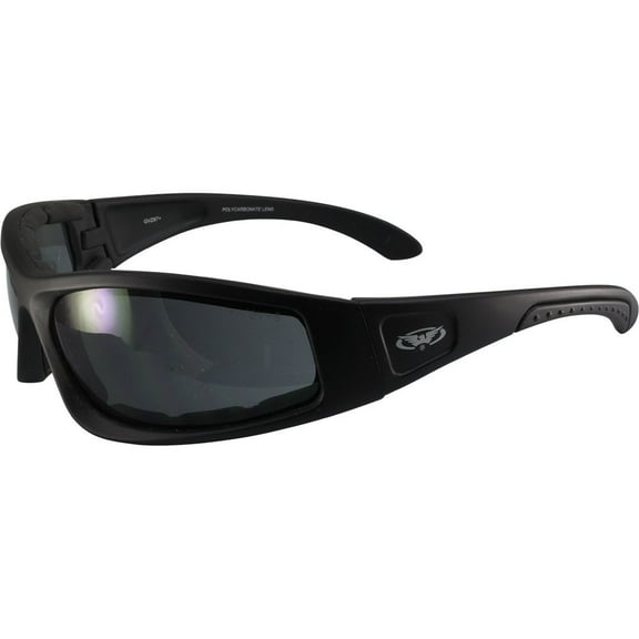 Global Vision Triumphant Padded Riding Safety Sunglasses For Men & Women Shatterproof Polycarbonate Lens UV400 Scratch-Resistant Vented EVA Foam Motorcycle Sunglasses Black Frame w/ Smoke Lens