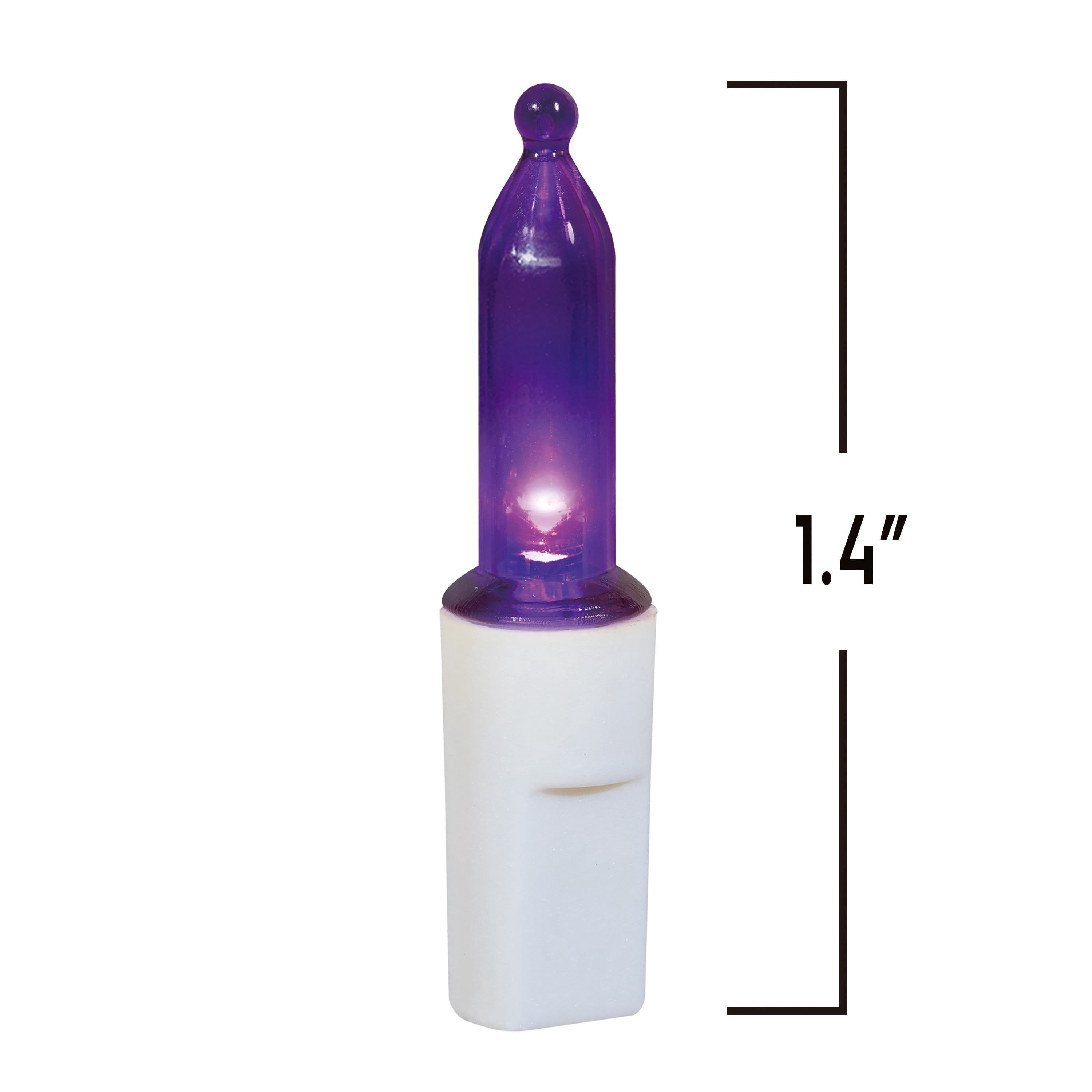 Indoor/Outdoor 50-Count LED Mini Christmas String Lights, Purple, White Wire, 9.5', by Holiday Time