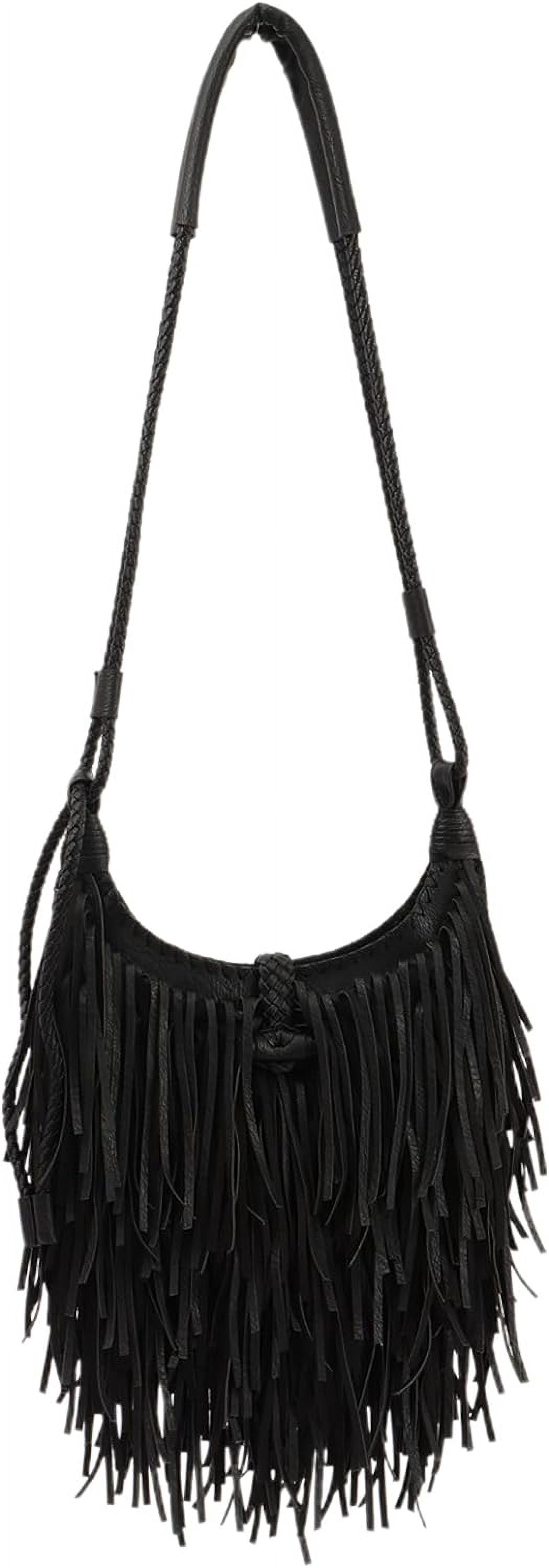 Vintage Fringe hobo bags for Women Vegan Faux Suede Leather Tassel Crossbody Bag Fringe Purse
