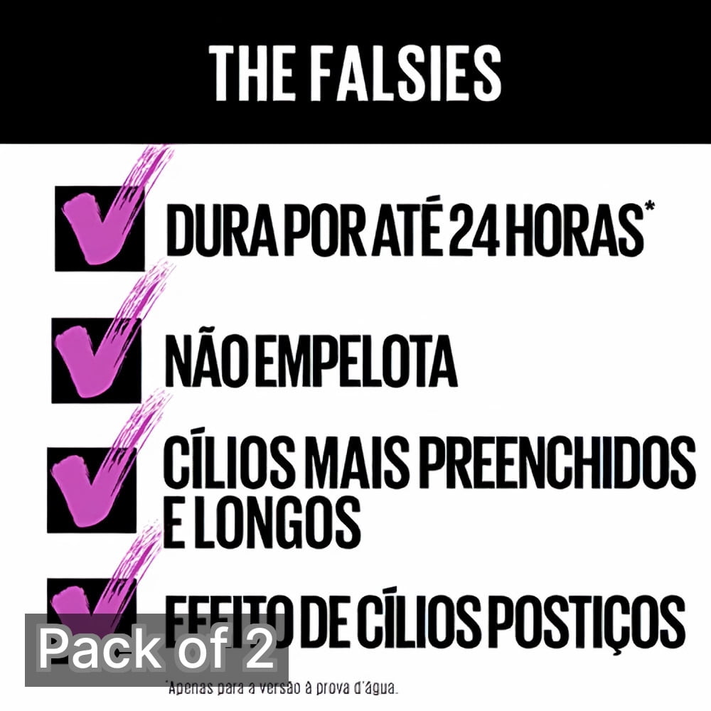 Maybelline Falsies Washable Mascara, 281-Very Black, 0.25 fl oz (Pack of 2)