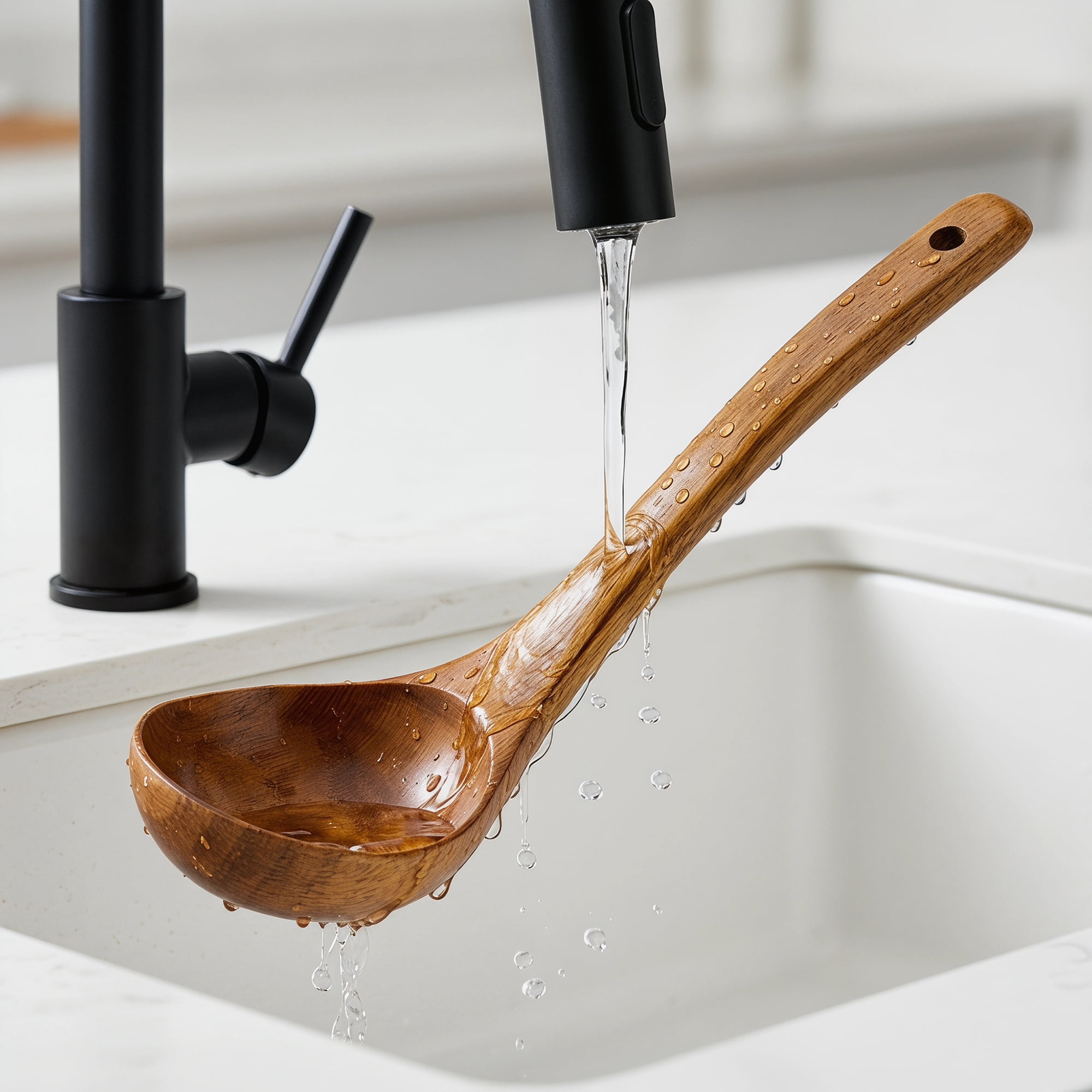 Unique Bargains Heat Resistant Kitchen Utensil Wooden Cooking Soup Spoon G 11.8"x3.5"