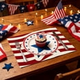 thumbnail image 2 of Partheme 16.5x12.6 Inch Independence Day Placemat, Patriotic Themed Dining Table Mat for Kitchen Accessories, Non Slip Washable for Holiday Party, A, 2 of 6