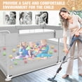 thumbnail image 2 of Babyeap Baby Playpen With Mat,50"x50"Play Pen for Babies and Toddlers,Play Yard With Gate for Indoor Outdoor,Light Gray, 2 of 7