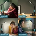 thumbnail image 7 of Desk Lamp, LED Desk Lamps for Home Office, Wireless Charger Touch Table Lamp with Pen Holder, Dimmable Office Desk Light with Clock, Alarm, Date, Temp, Foldable Lamp for Table Bedroom Office, Black, 7 of 7