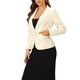 thumbnail image 4 of BLAZER DE VELVET INSPIRADO CHIC PARA MUJERES, COLOR SÓLIDO, CON SOLAPA, UN BOTÓN, CHAQUETA DE TRAJE PARA TRABAJAR M BEIGE BLANCO, 4 of 6