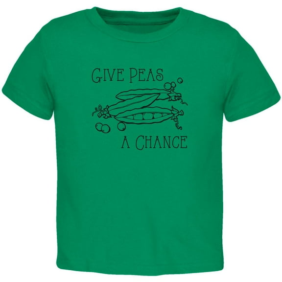Give Peas Peace a Chance Toddler T Shirt Kelly Green 4T