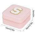 thumbnail image 3 of DefiDgd 26 Letters Pink Velvet Jewelry Storage Box,Detachable Earrings Holder Organizer Earring Case Jewelry Showcase Box,Home Decoration,Birthday Gift for Women(S), 3 of 4