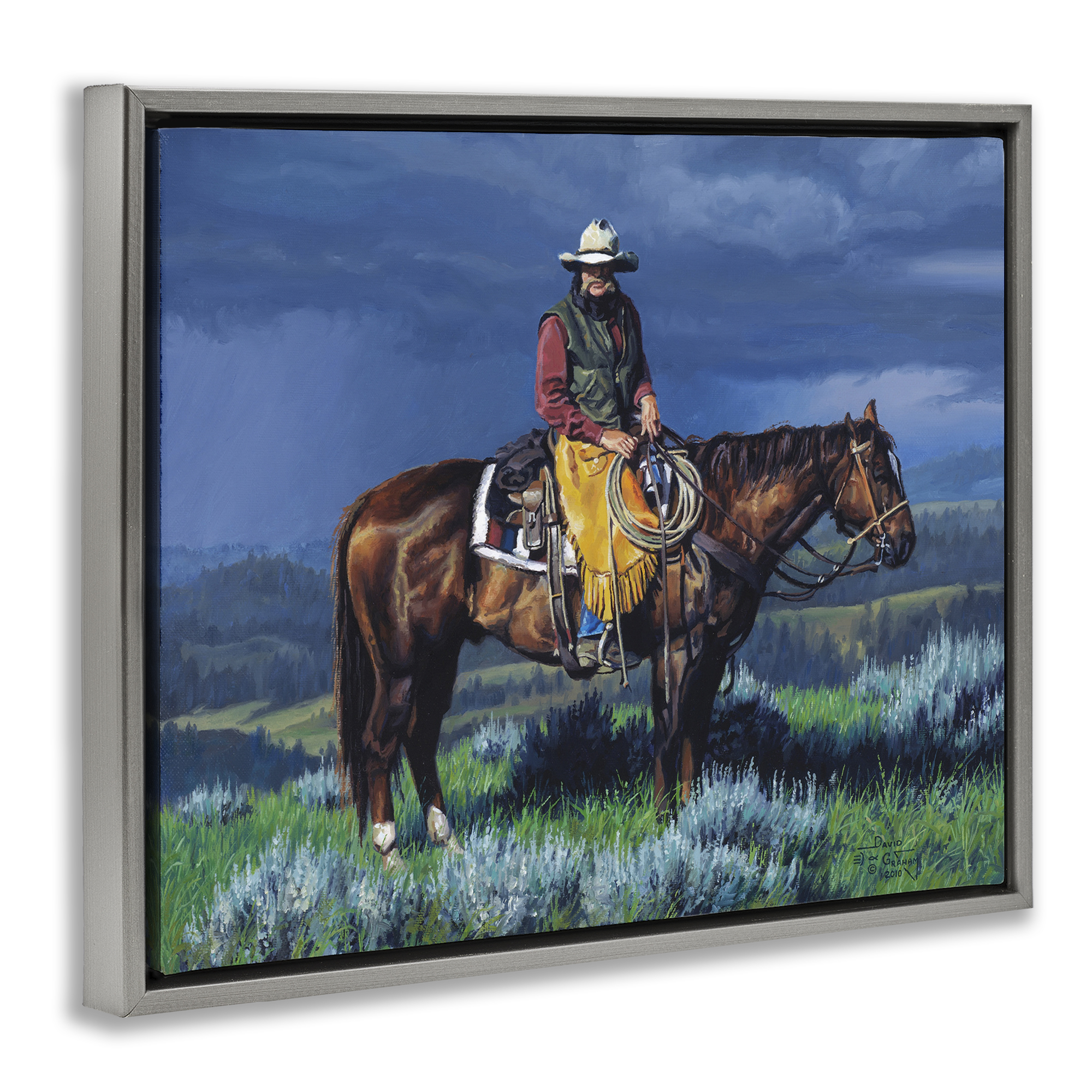 Stupell Industries Before The Storm Animals & Insects Painting Gray Floater Framed Canvas Art Print Wall Art, 21 x 17