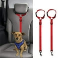 Dog Seat Belts Adjustable Tear Resistant Polyester Colorfast Dog Safety ...