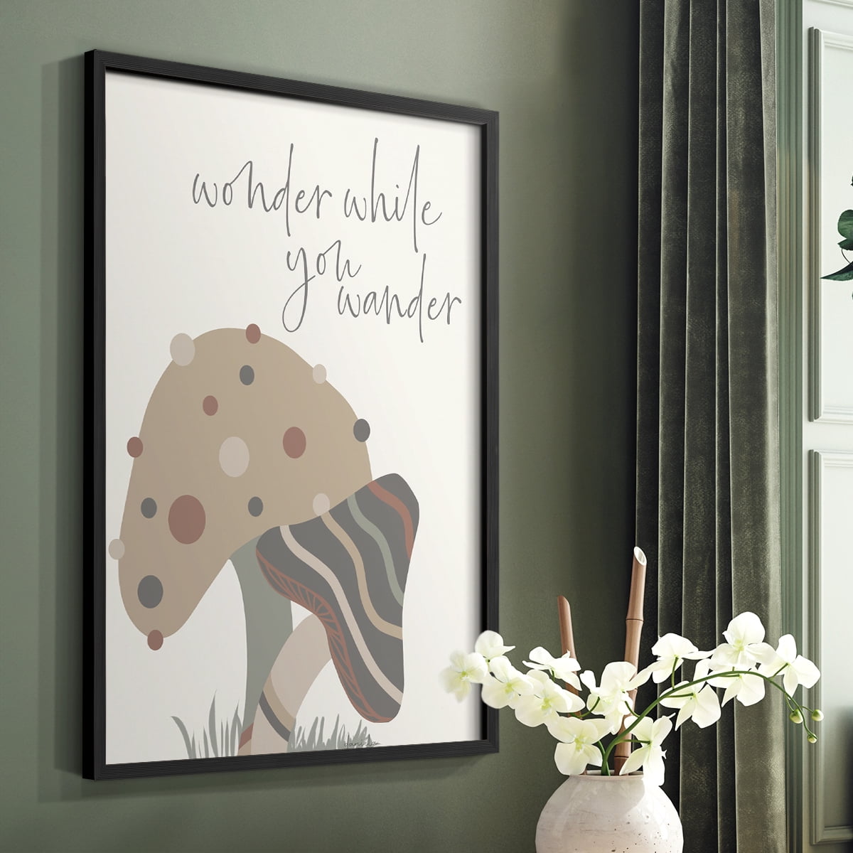 Wonder While you Wander Framed Print - Solid Wood in Single Picture Frame Solid Wood 2 Framed Print