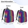 thumbnail image 2 of Yiaed Leopard Neon Rainbow Gradient Print Print Laptop Backpack Travel Canvas Backpack Vintage Aesthetic Backpack for School Knapsack Backpack Backpack for School-Medium, 2 of 5