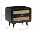 thumbnail image 2 of TOV Furniture Christine 2-Drawer Acacia Black Nightstand With Natural Cane, 2 of 8