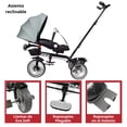 thumbnail image 4 of Carriola tipo Triciclo para Niños Asiento Giratorio 360 JOYKOO Reclinable Luz Sonido Gris, 4 of 7