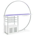 thumbnail image 5 of Pemberly Row Circular LED Wood Home Bar with Wine Storage White High Gloss, 5 of 20