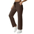 thumbnail image 5 of Uqiangy Wide Leg Joggers Womens Baggy Sweatpants Womens Joggers with Pockets Sweatpants Women Baggy Gym Pants Women Women Sweatpants Women's Athletic Sweatpants Brown L, 5 of 9