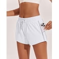 thumbnail image 4 of Pinspark Running Shorts for Women Quick Dry Workout Athletic Short Lightweight with Comfy Liner Zipper Pockets, 4 of 7