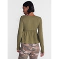 thumbnail image 3 of No Boundaries Babydoll Top with Long Sleeves, Women’s XXS-XXL, 3 of 5