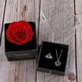 thumbnail image 3 of Caja de regalo de rosa real preservada Rosa real encantada con collar Te Amo Regalo en 100 idiomas, flor de rosa eterna hecha a mano Regalo de rosa real preservada F, 3 of 5